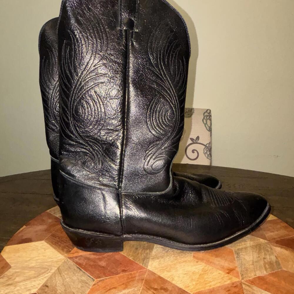 Evenin’ Star Men’s Western Black Leather Dusti Boots Size 13 Width D - Picture 3 of 13